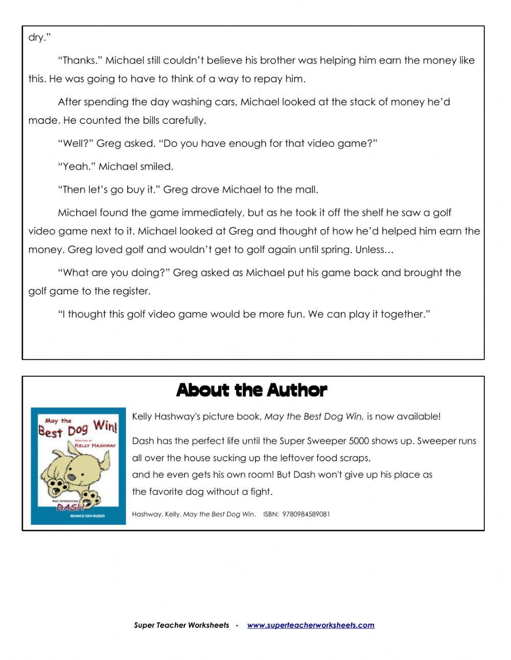 Super Teacher - Brotherly Love Grade 3 Reading