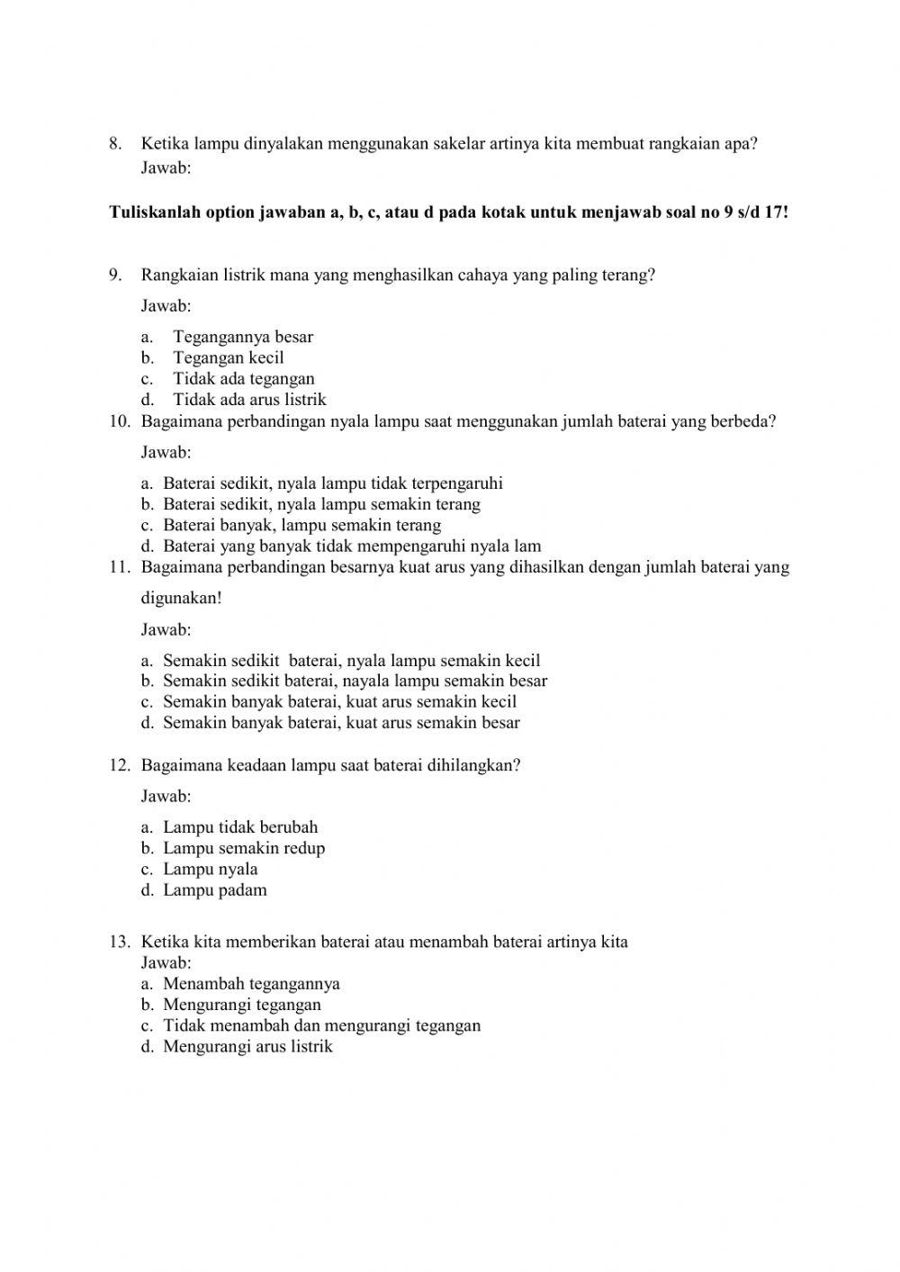 Tugas LKPD Arus Listrik