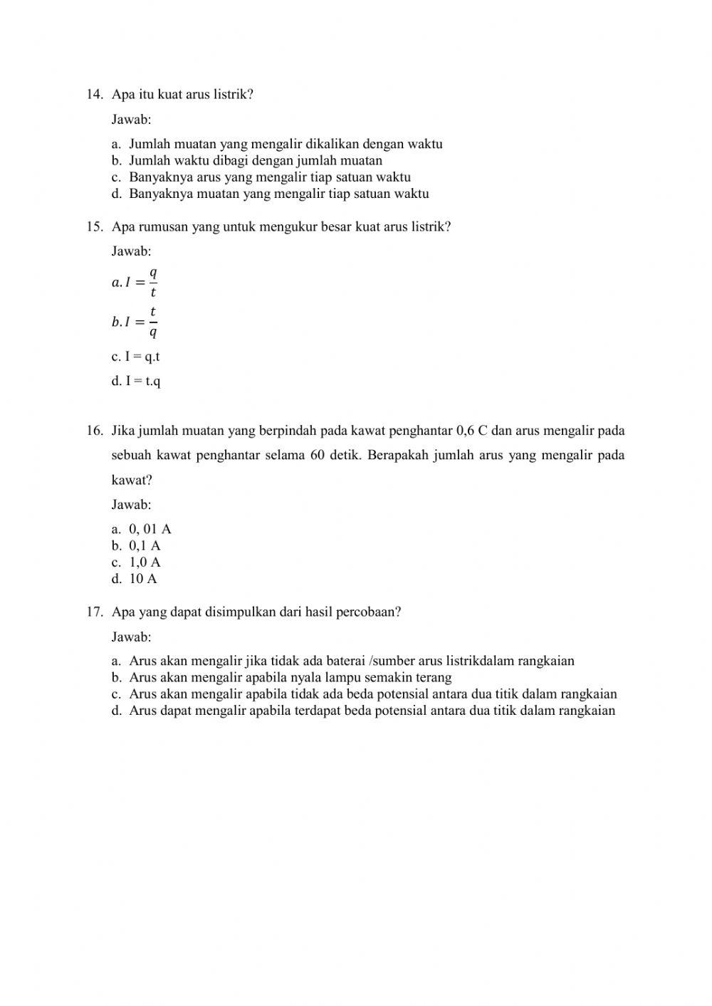 Tugas LKPD Arus Listrik