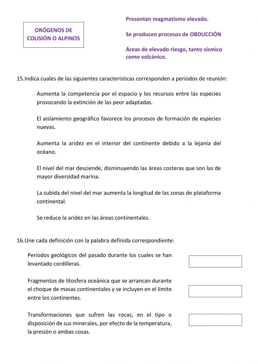 La dinámica interna y el relieve