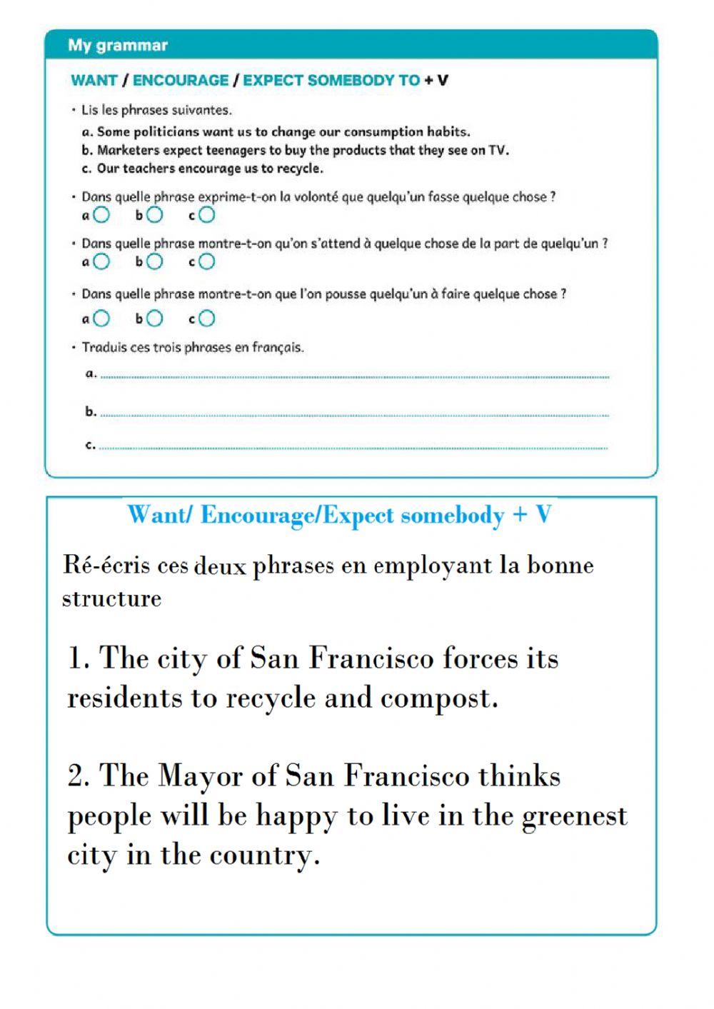 Want-expect-encourage