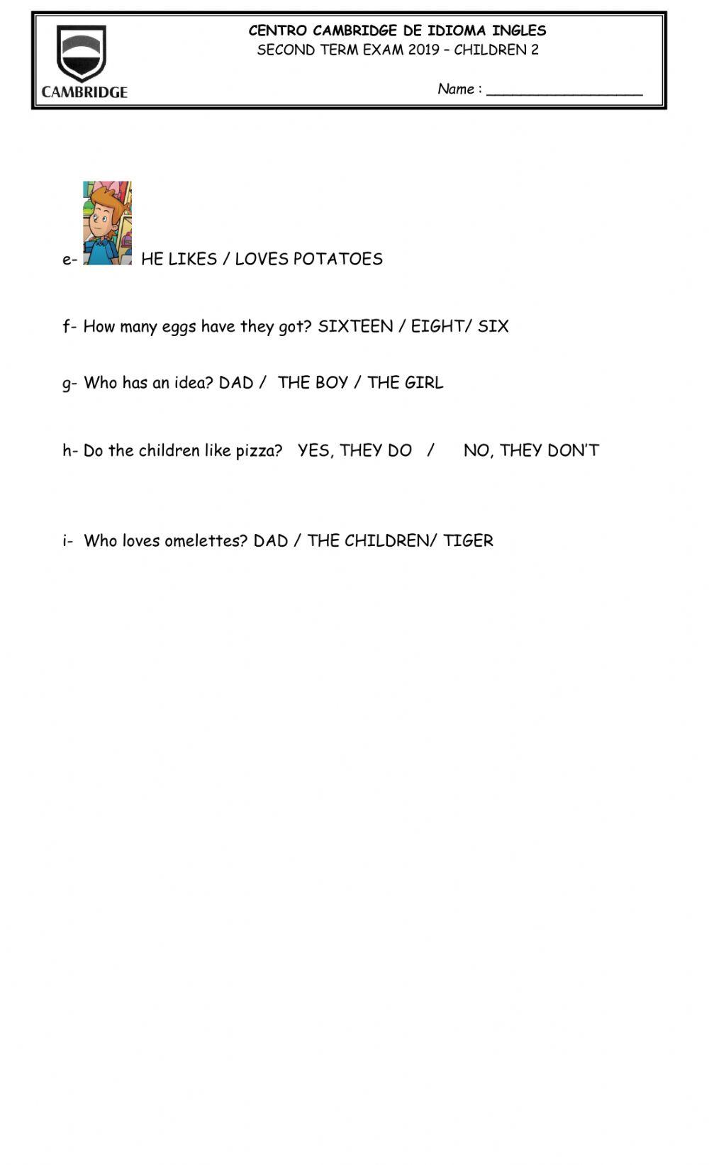 Listening children 1+ - task 2