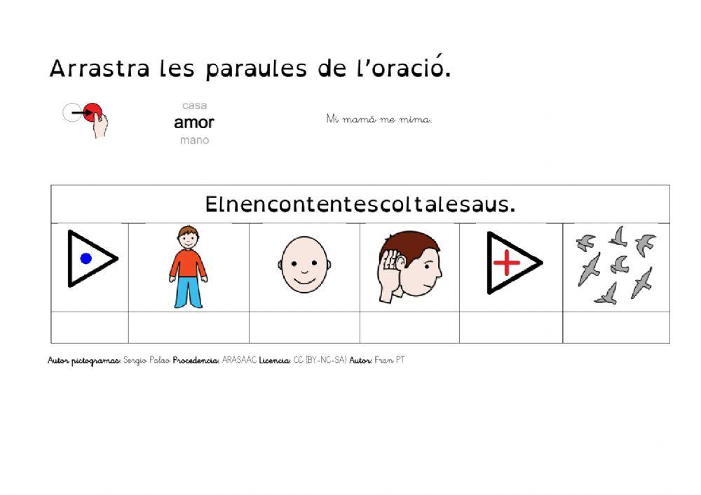 Separar les paraules d'una oració 1.