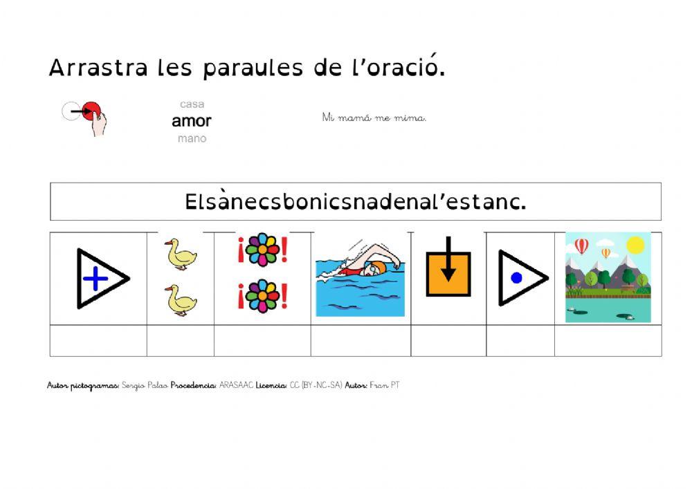 Separar les paraules d'una oració 1.