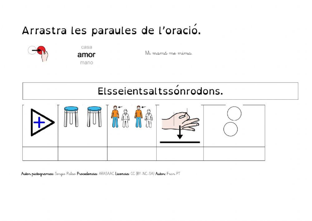 Separar les paraules d'una oració 1.