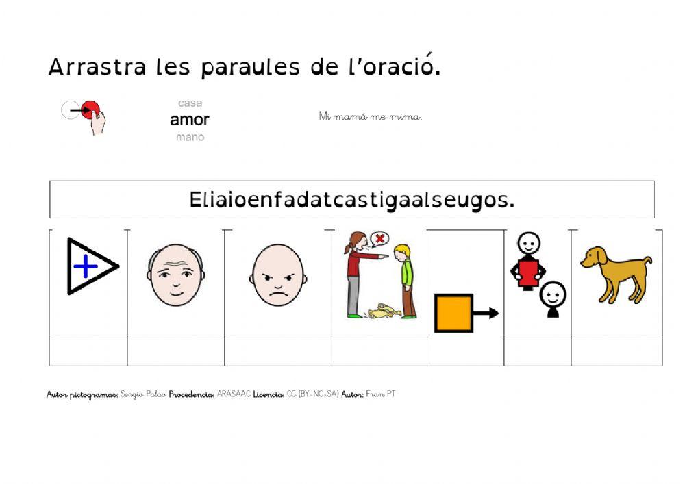 Separar les paraules d'una oració 1.