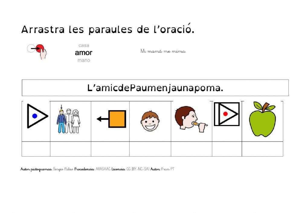 Separar les paraules d'una oració 1.