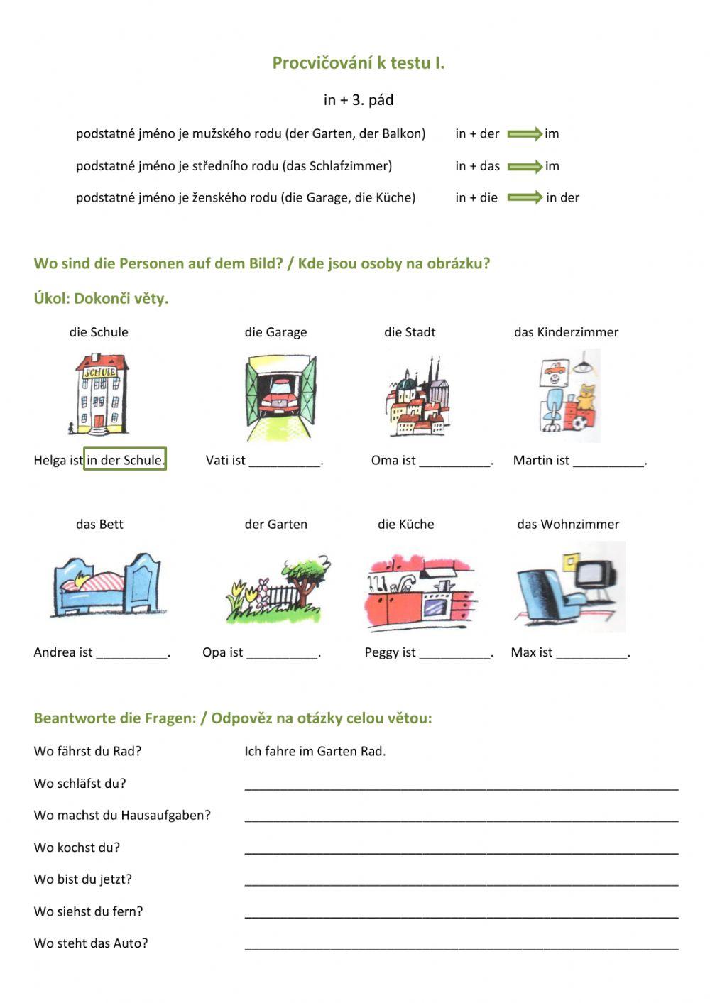 Präposition in+Dativ