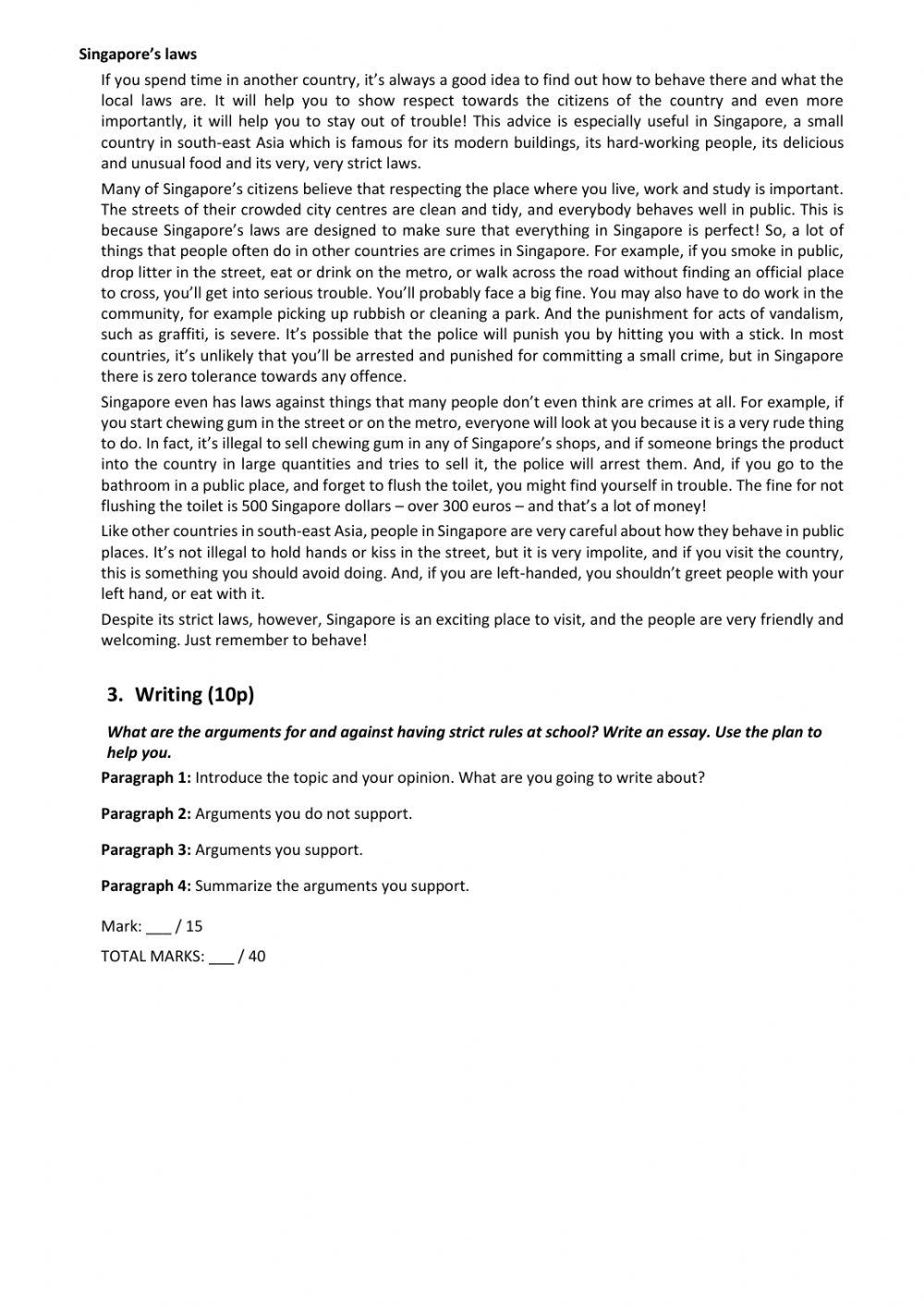 Skills Test Unit 6 Insight Pre-Intermediate