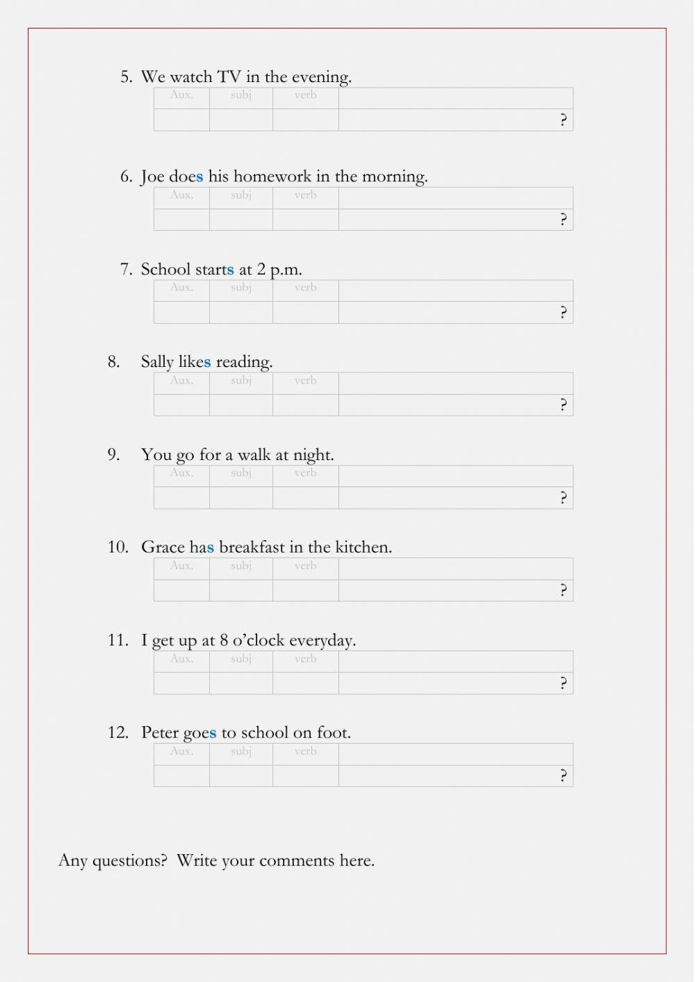 Present simple - Interrogative