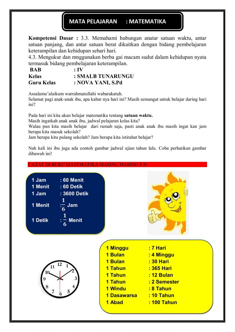 Matematika (Satuan waktu)
