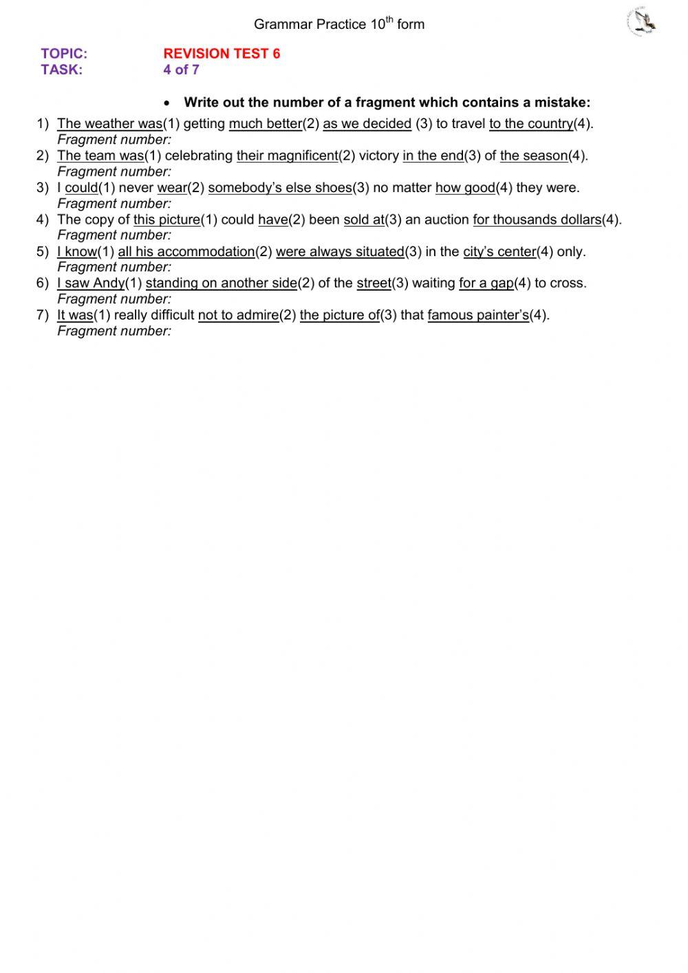 Revision Test 6 task 4