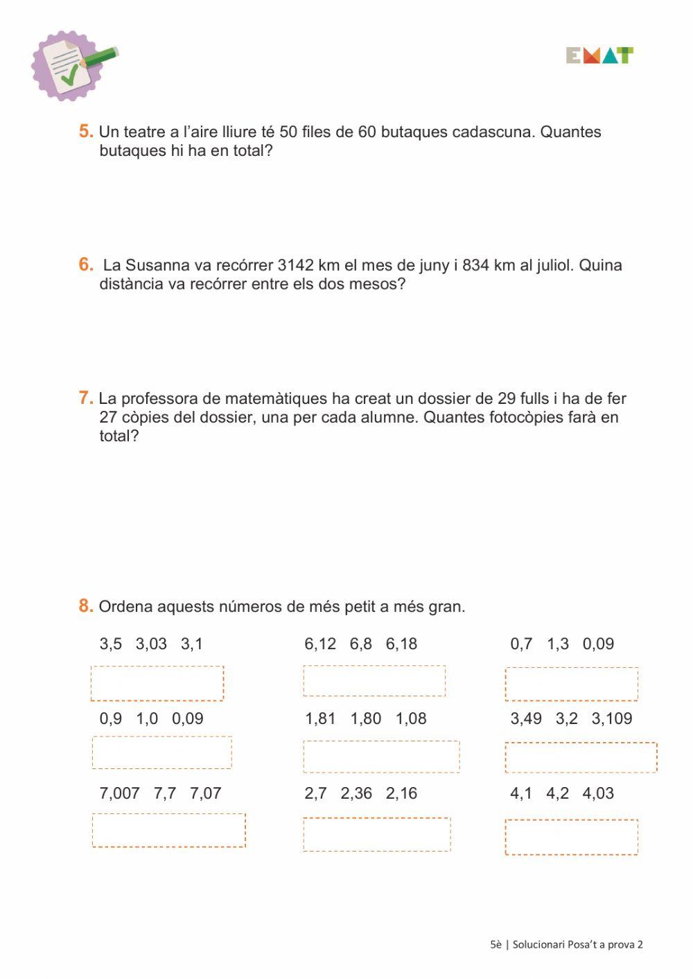Posa't a prova 2 - 5è - 1-4
