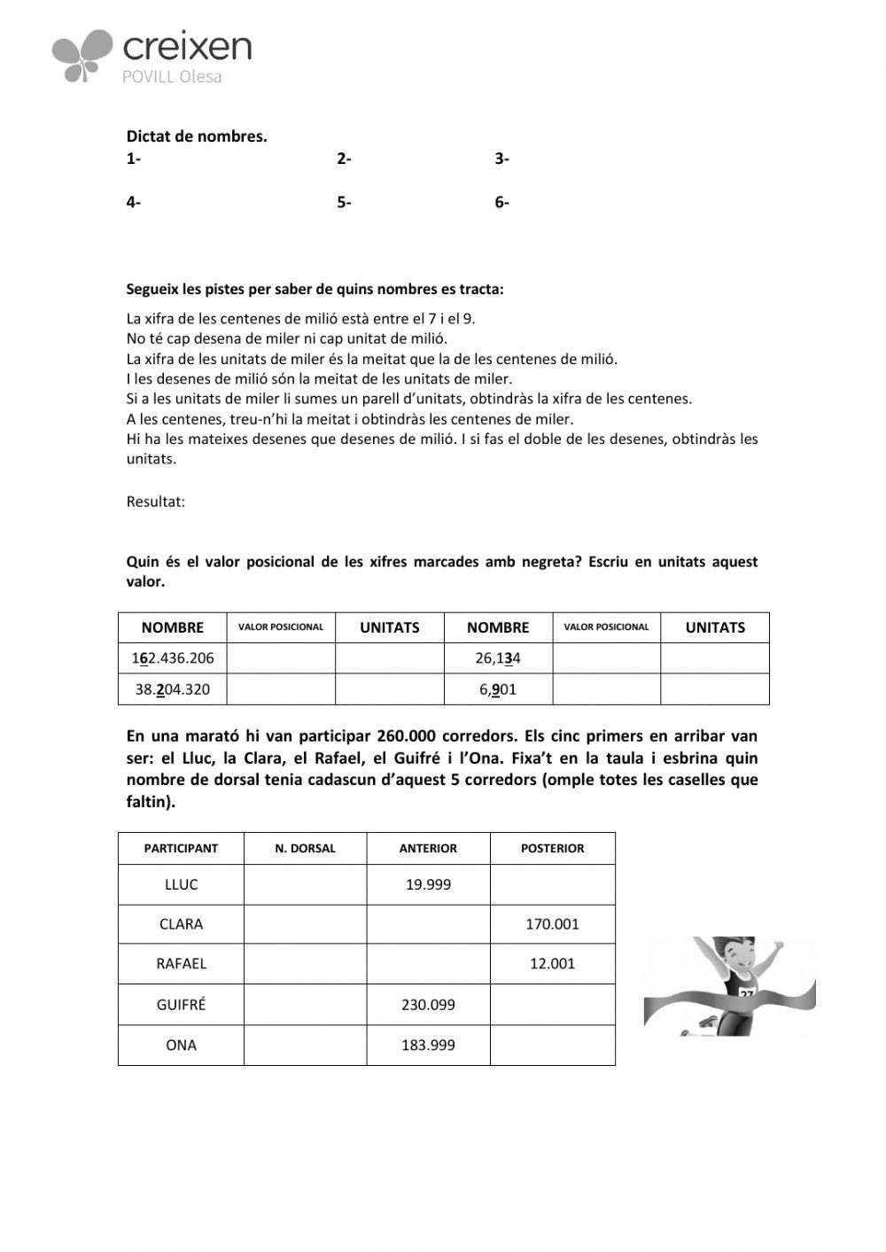 Control numeració 9 xifres i decimals