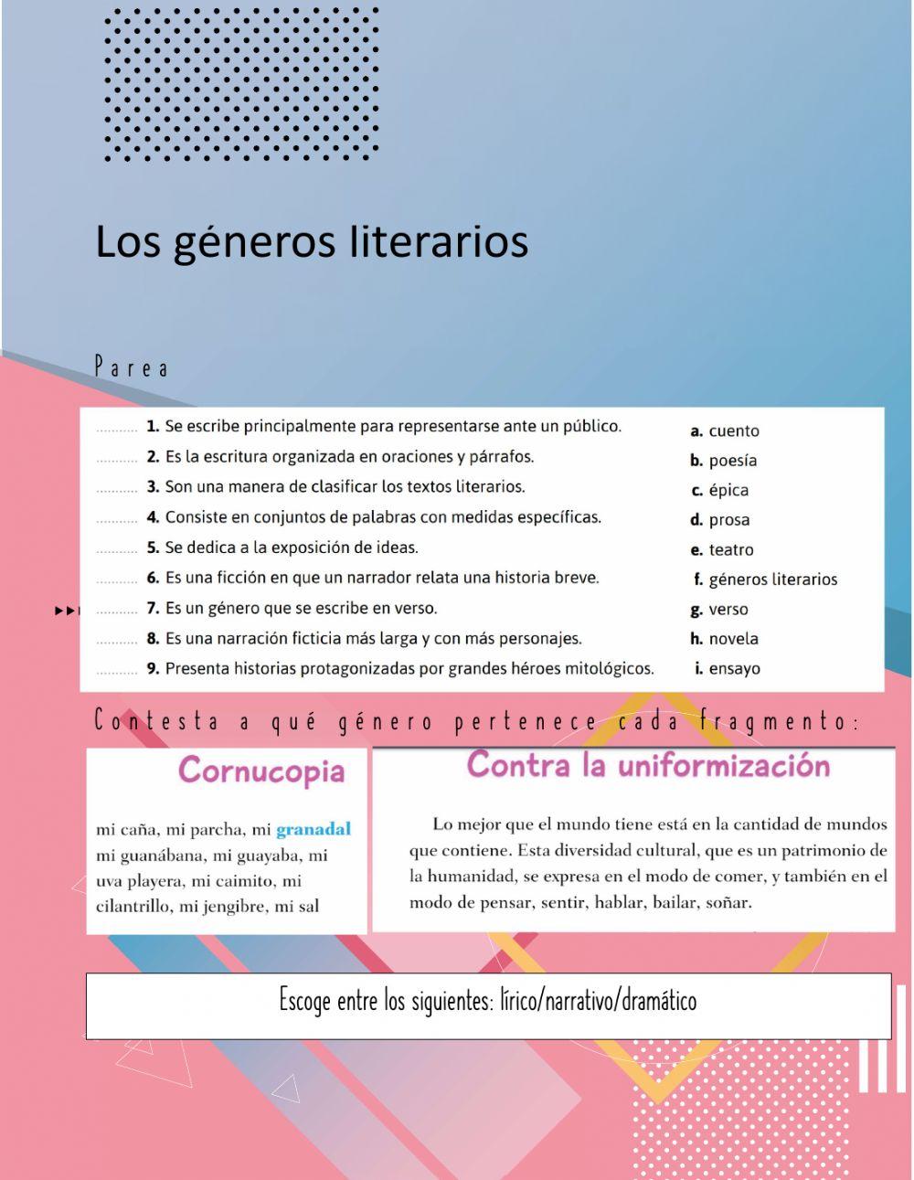 Los géneros literarios