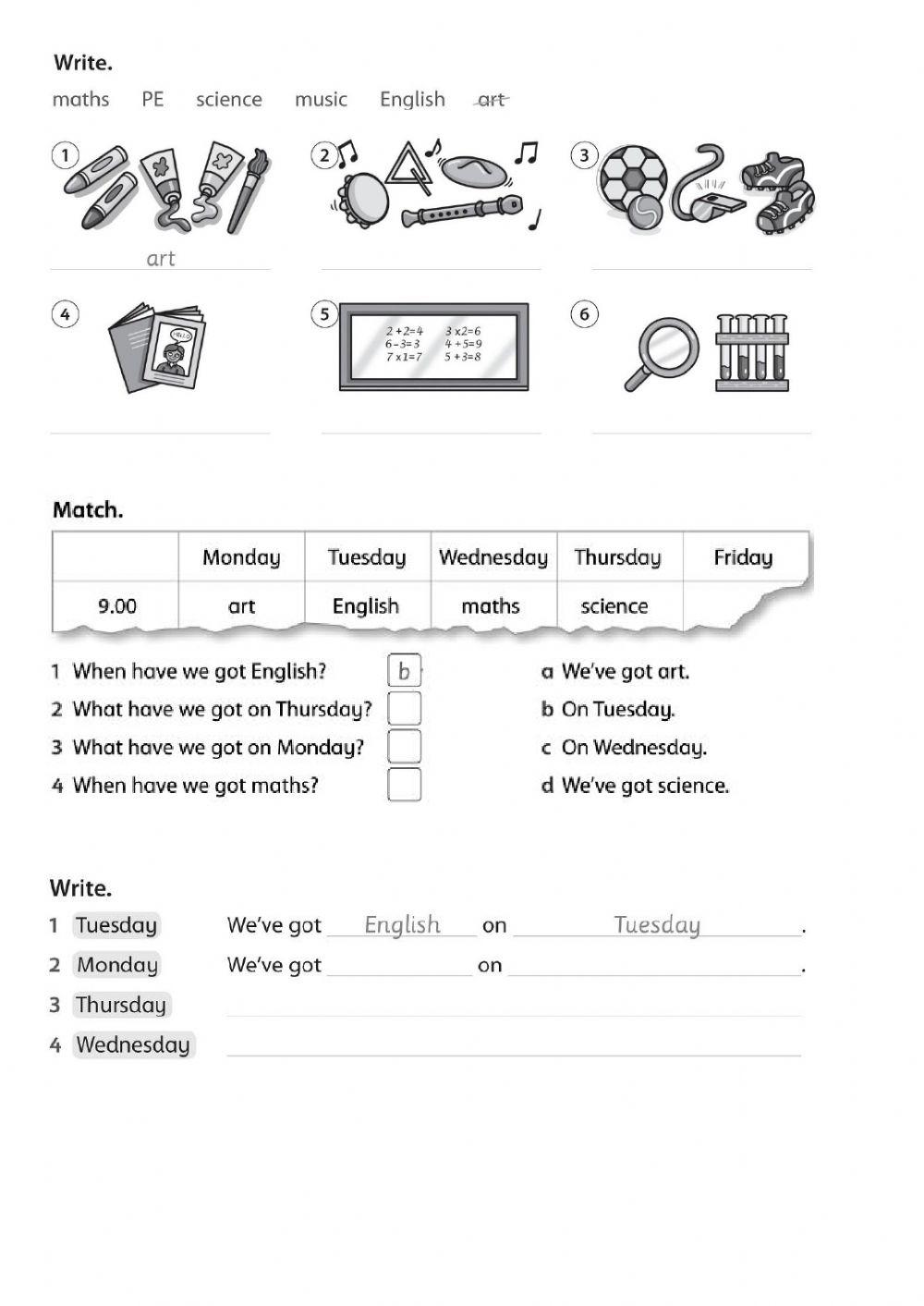 Family and Friends 2 Unit 5 Subjects When and What