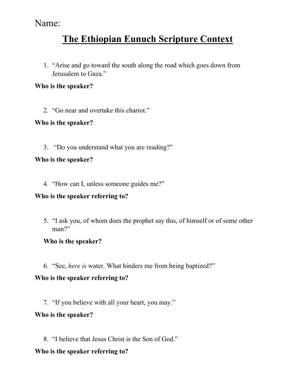 The Ethiopian Eunuch