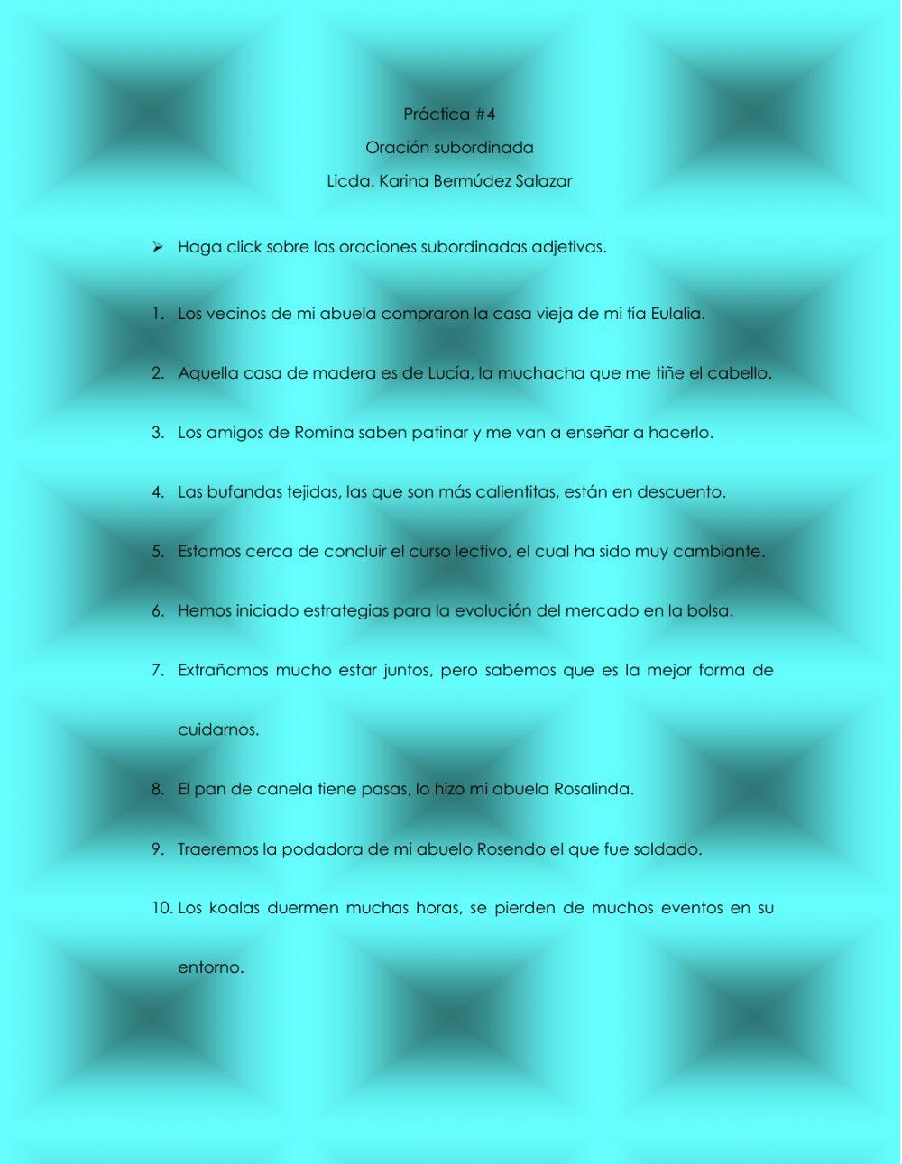 Oración subordinada adjetiva