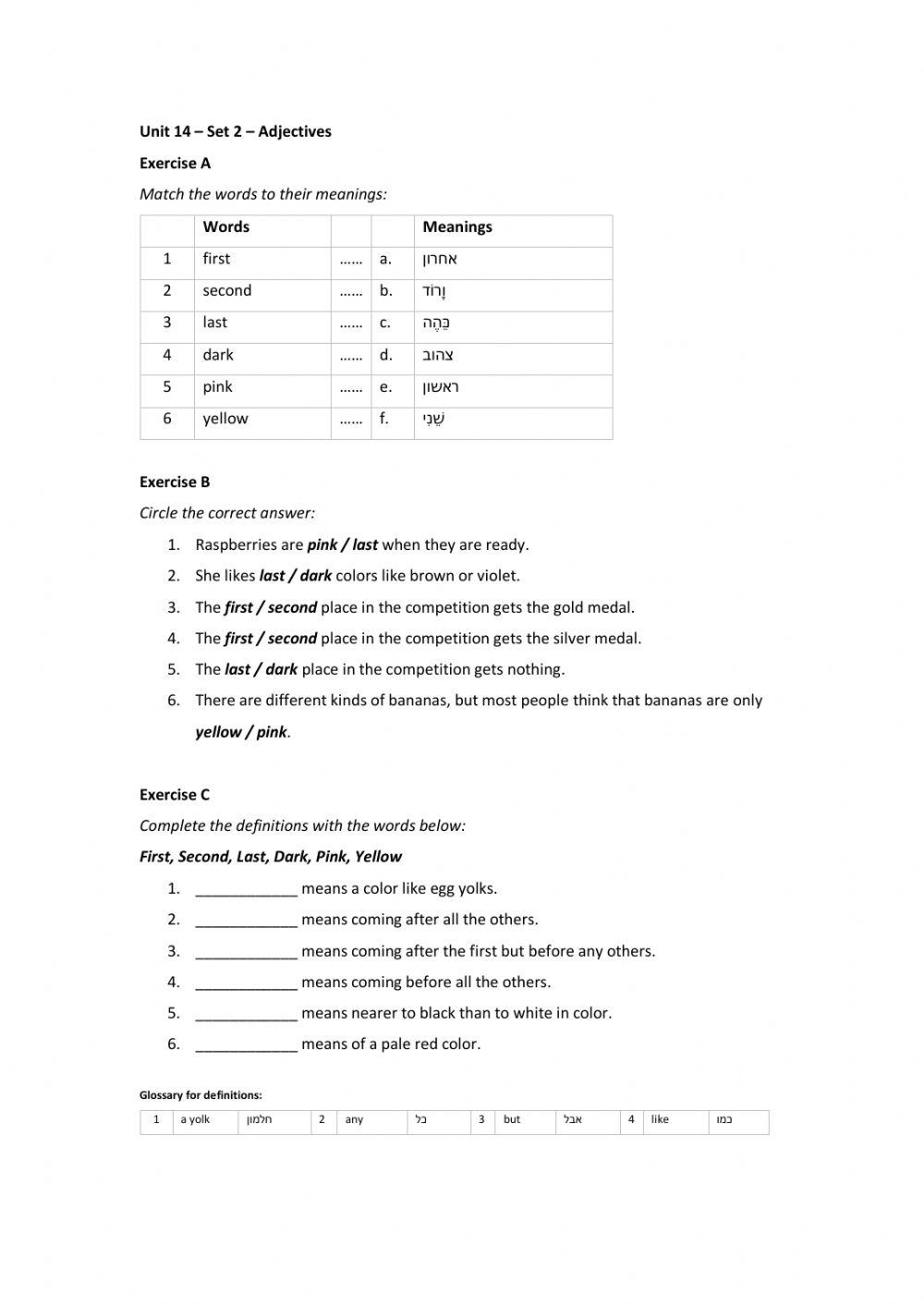 Band 1 (Core 1) - Unit 14 - Set 2