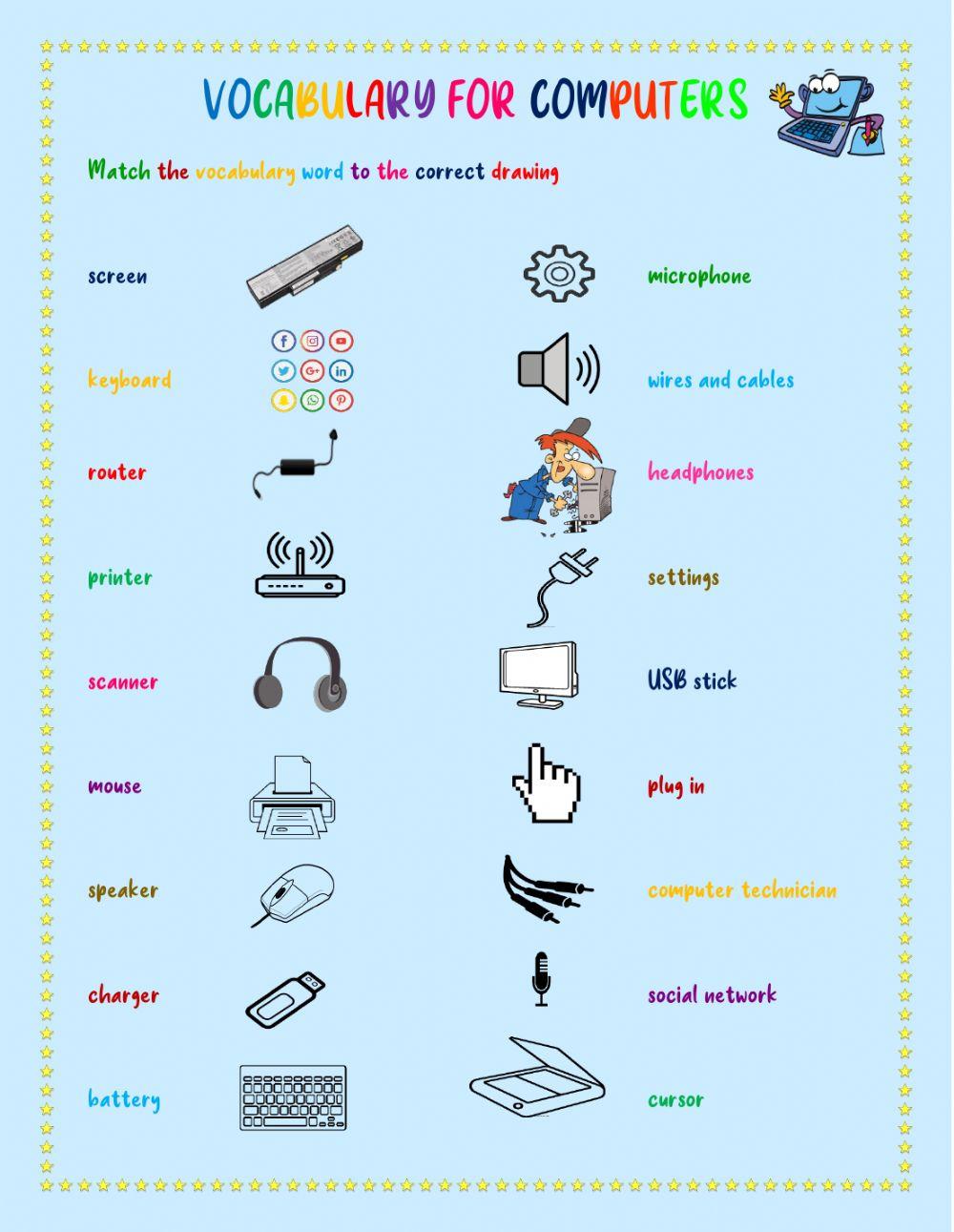 Laptop Computers With Word 448997 | Vocabulary for computers | Alexandra