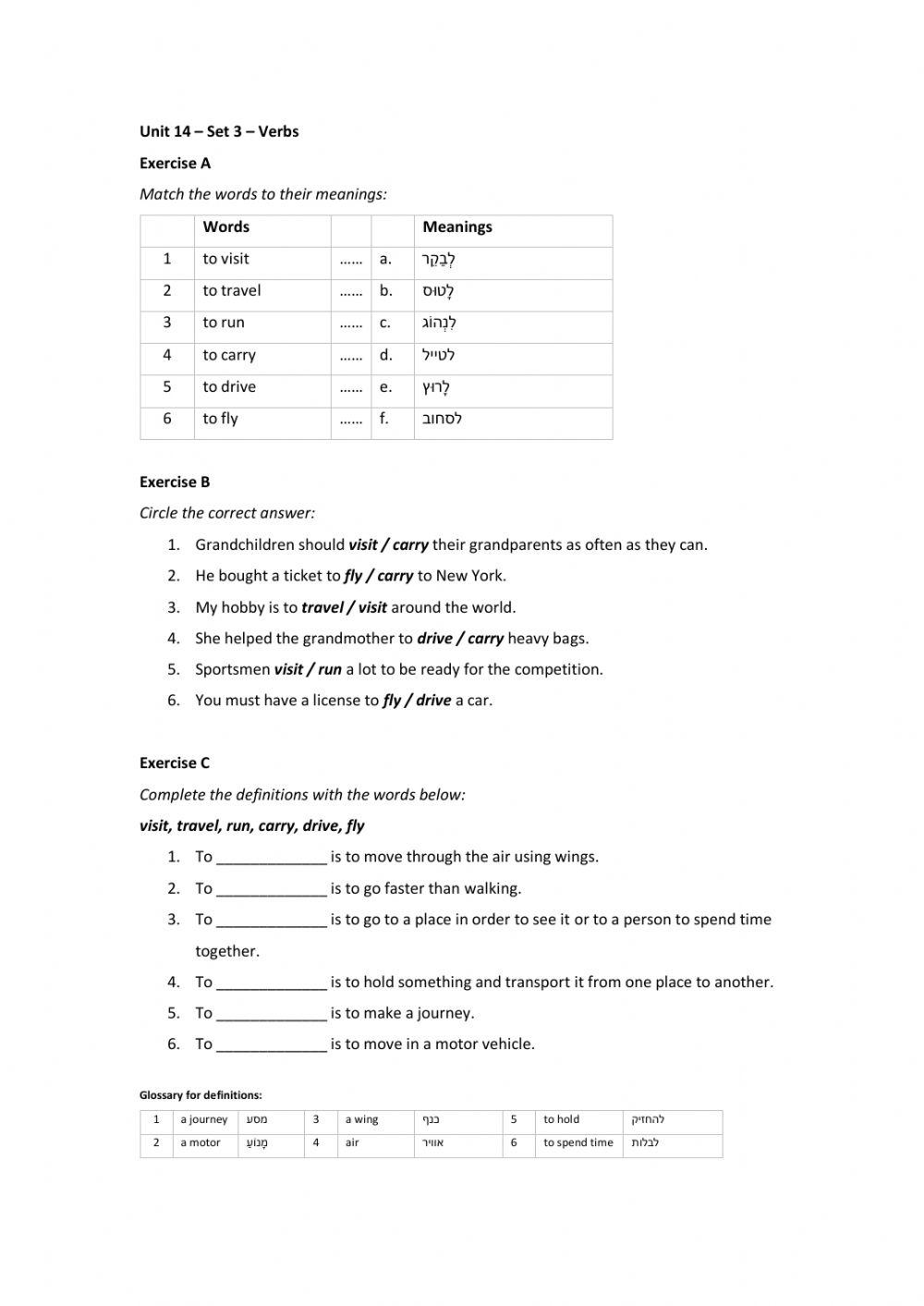 Band 1 (Core 1) - Unit 14 - Set 3
