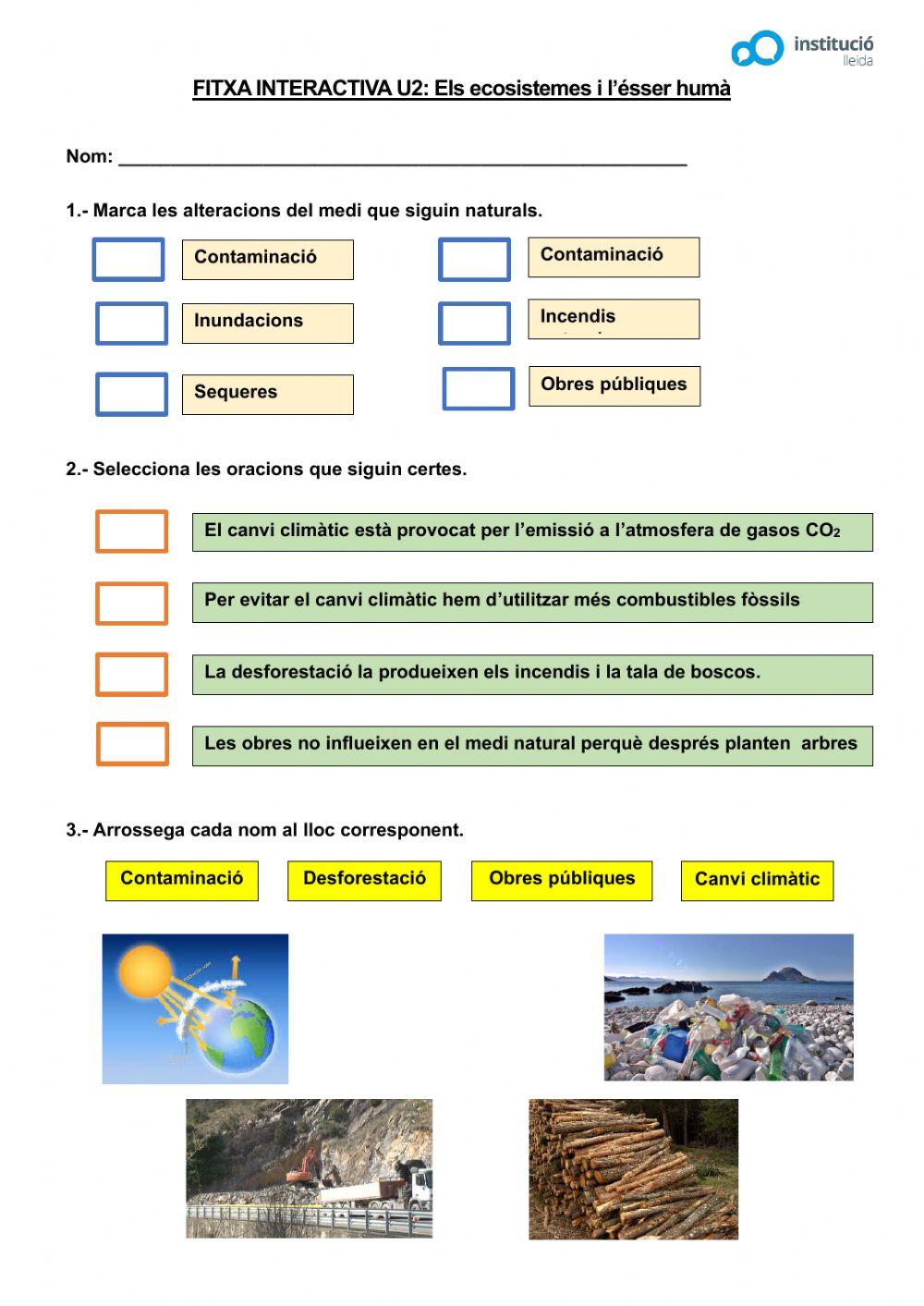 Ecosistemes i ésser humà Ecosistemes i ésser humà