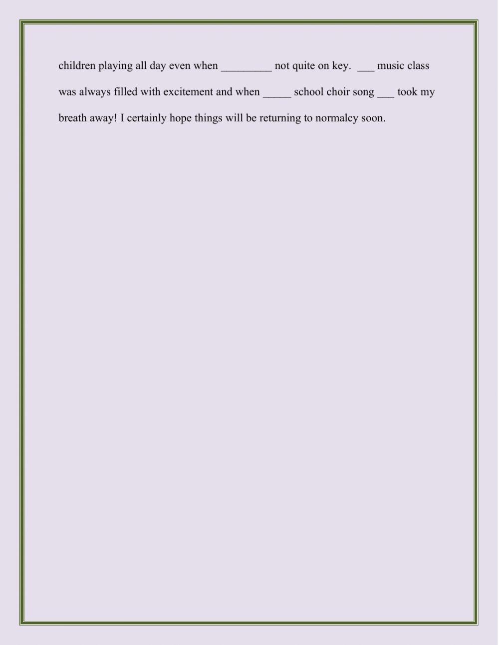 Nouns and Pronouns Worksheet