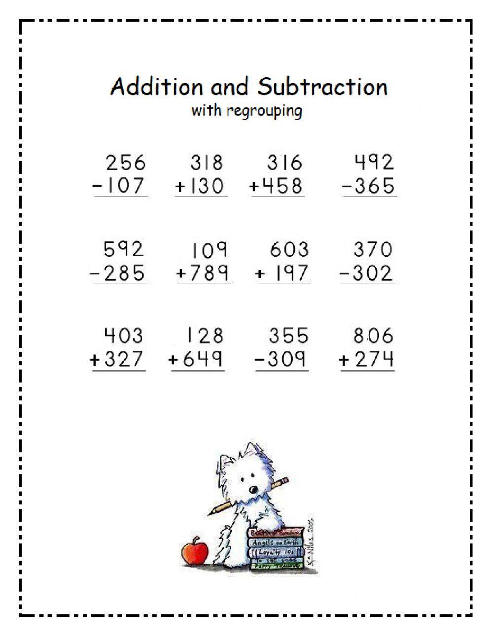 3 digit addition and subtraction