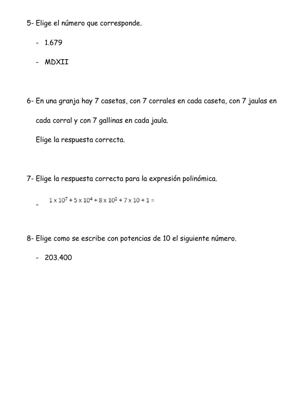 Potencias y polinomios