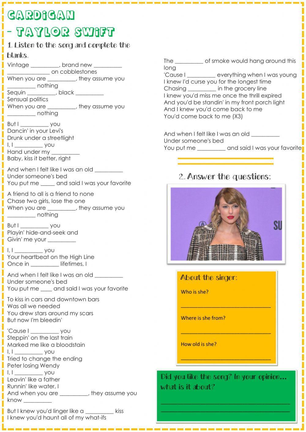 Cardigan - Taylor Swift