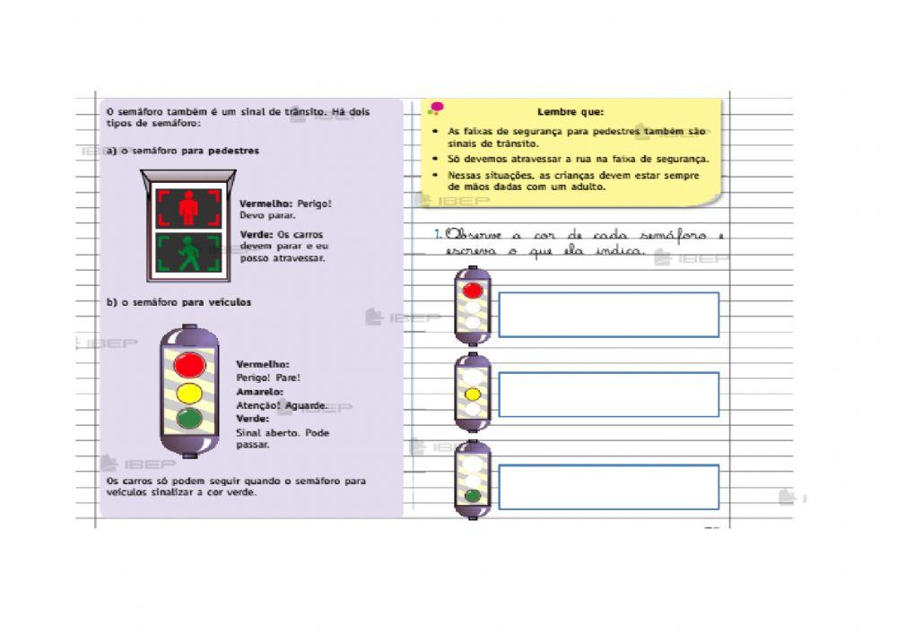 Os sinais de trânsito