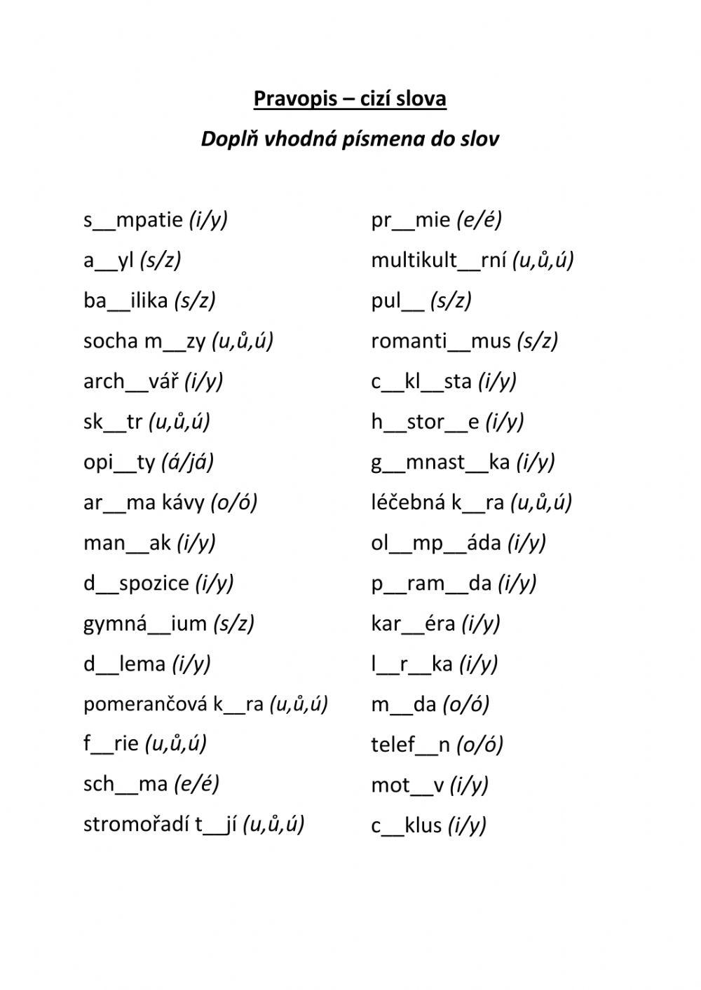 Přejatá slova - pravopis