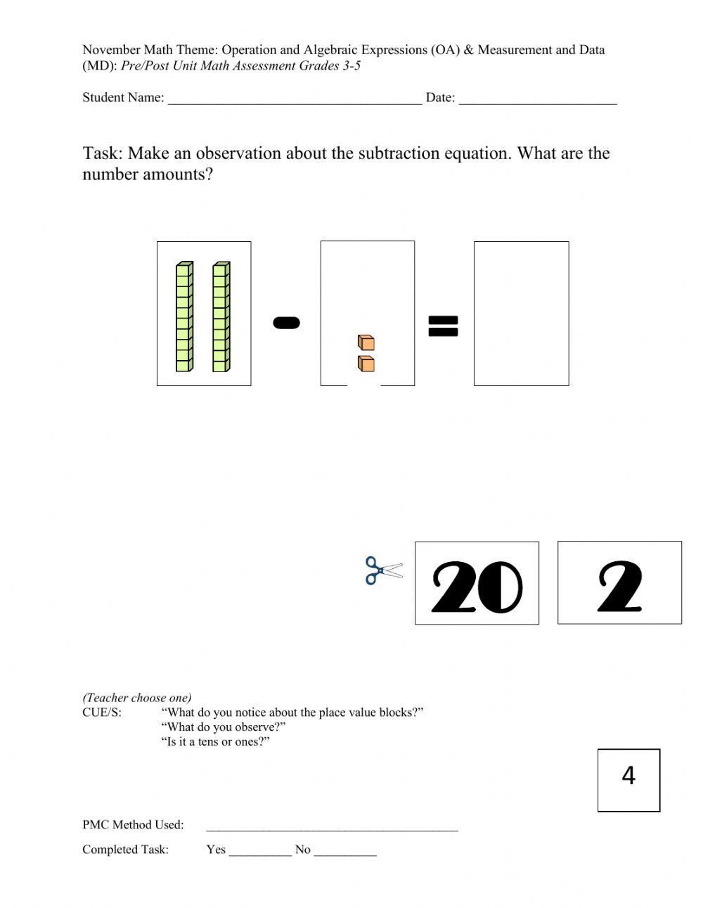 Math 3-5 December Assessment