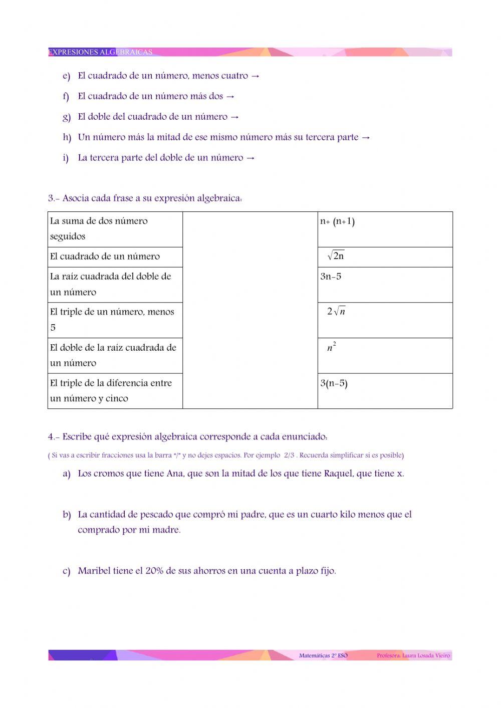 Expresiones Algebraicas