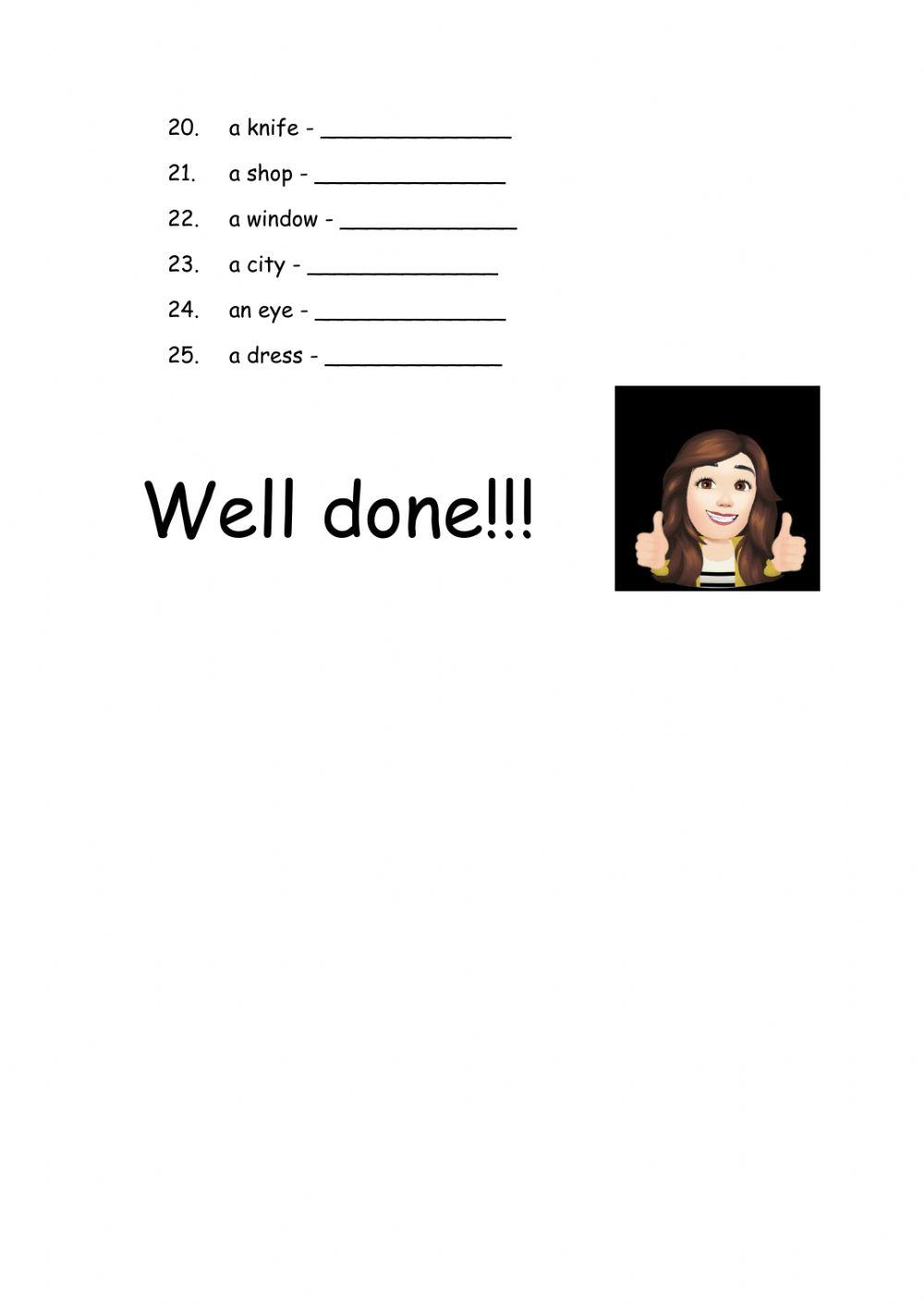 Singular - plural nouns