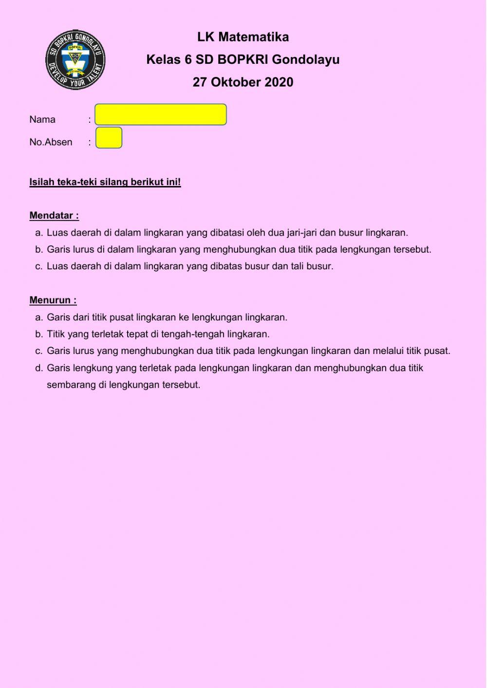 Unsur Lingkaran dan Luas,Keliling Lingkaran