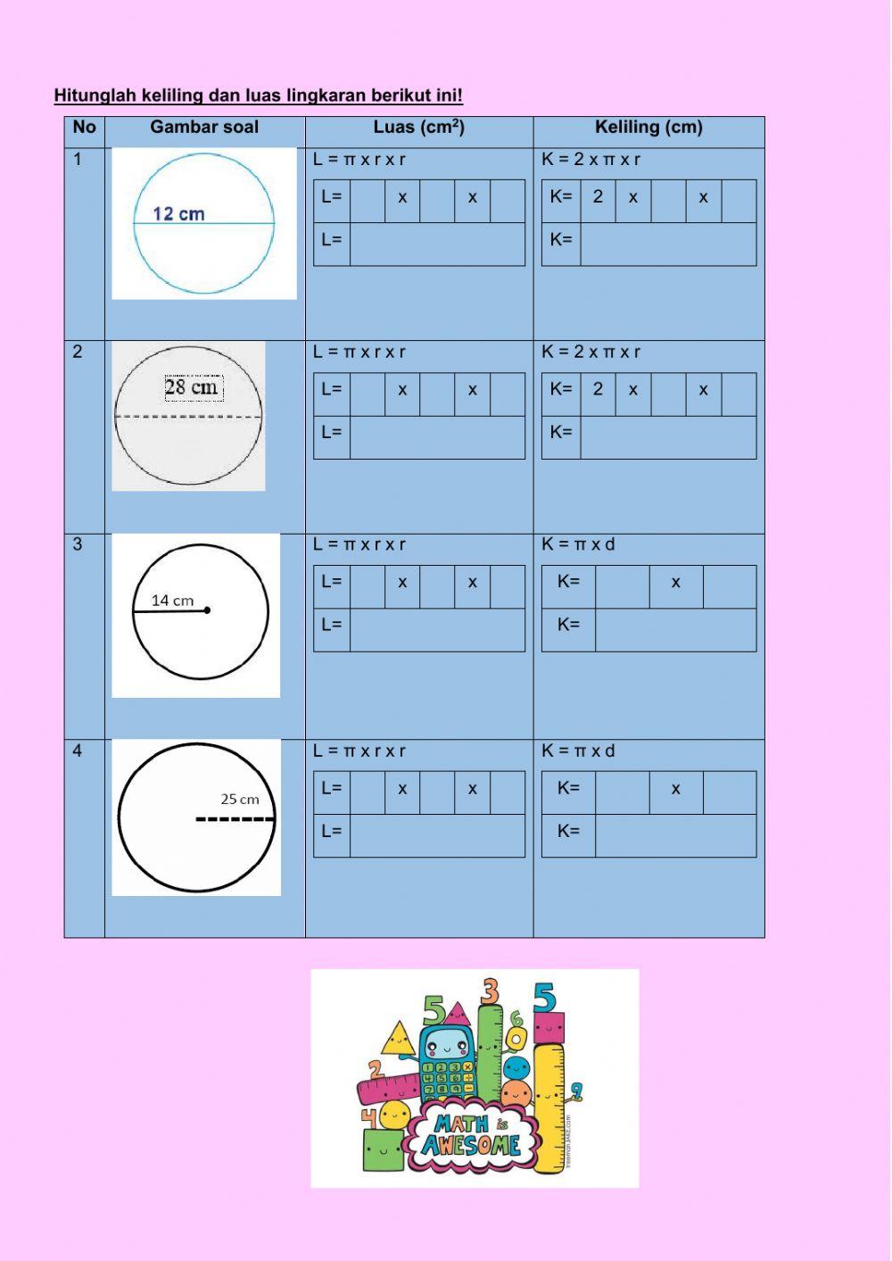 Unsur Lingkaran dan Luas,Keliling Lingkaran