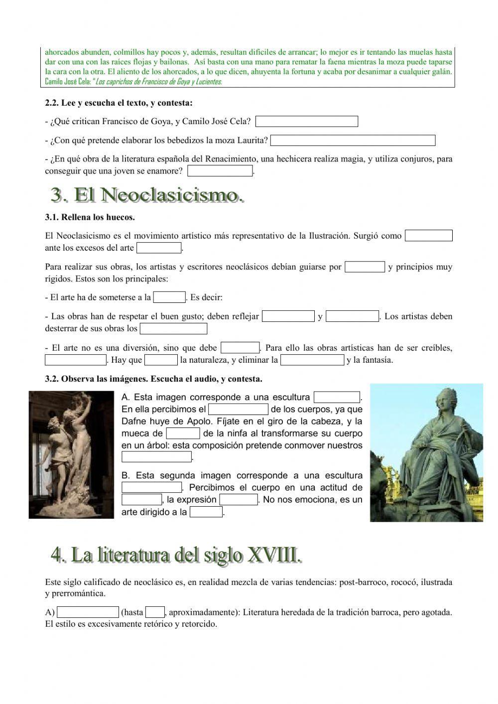 4º ESO Literatura El siglo XVIII