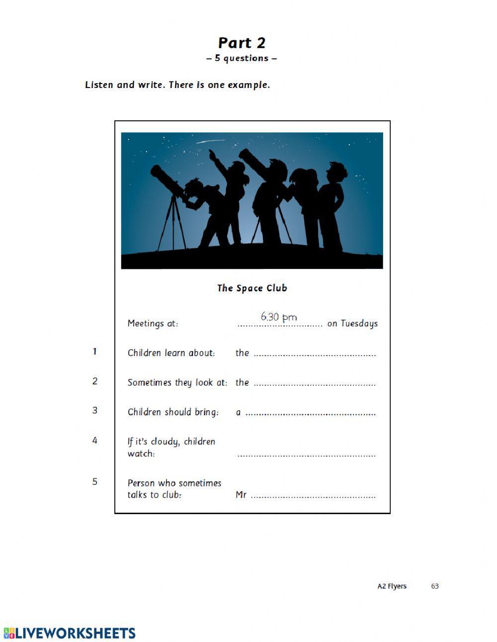 Flyers Listening Sample Test