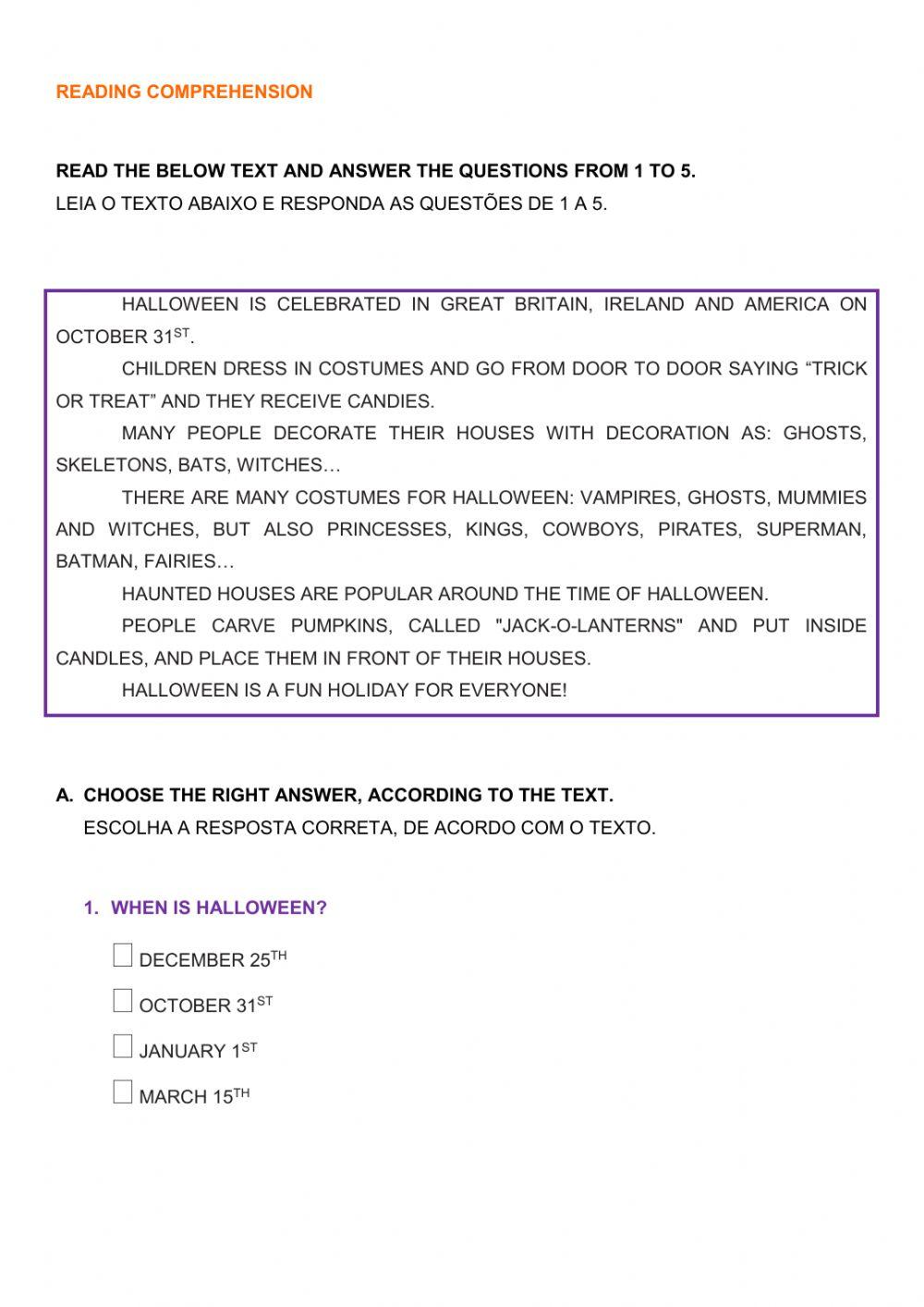 Halloween is coming! 9º ano