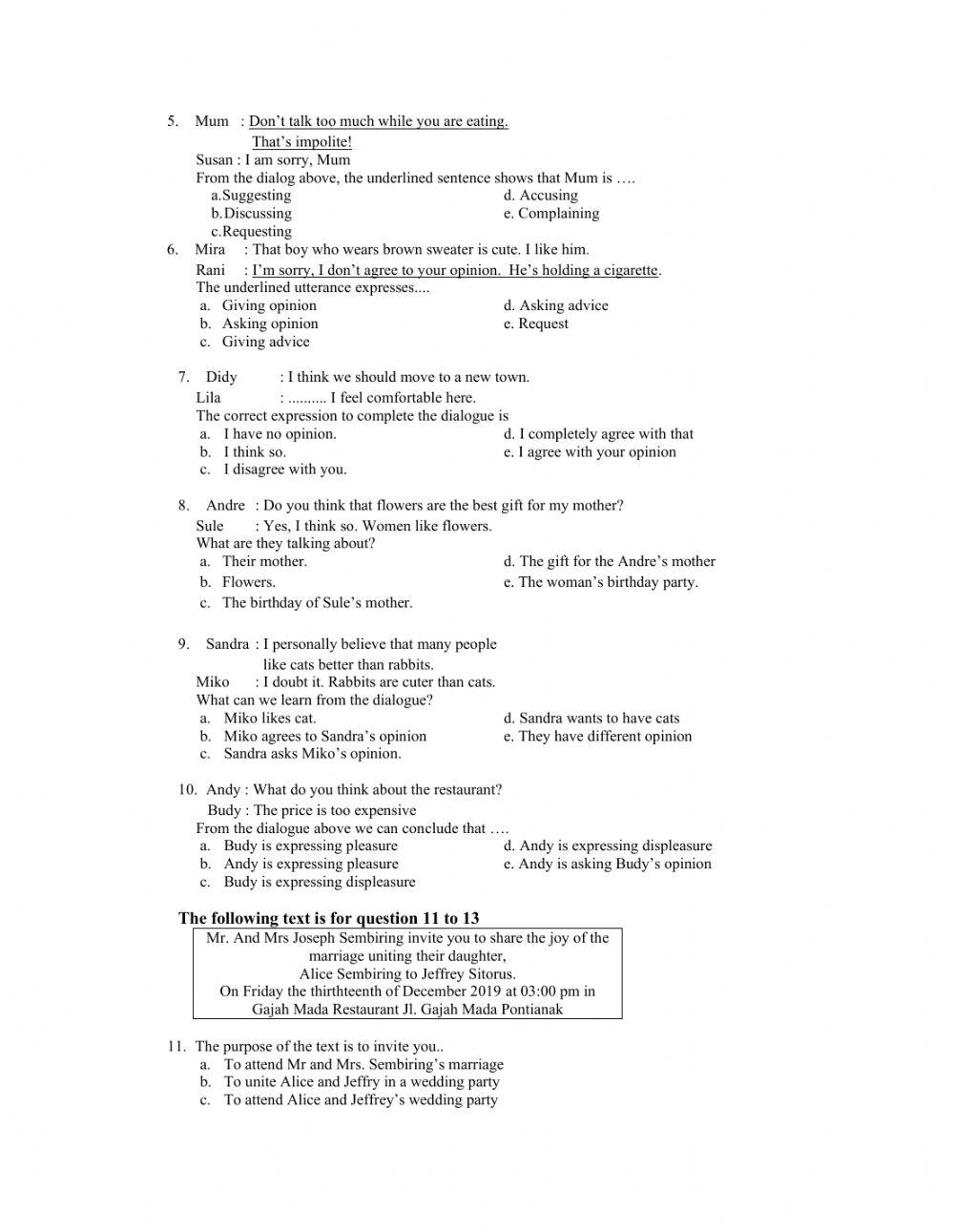 Mid semester bahasa inggris ganjil -)-)