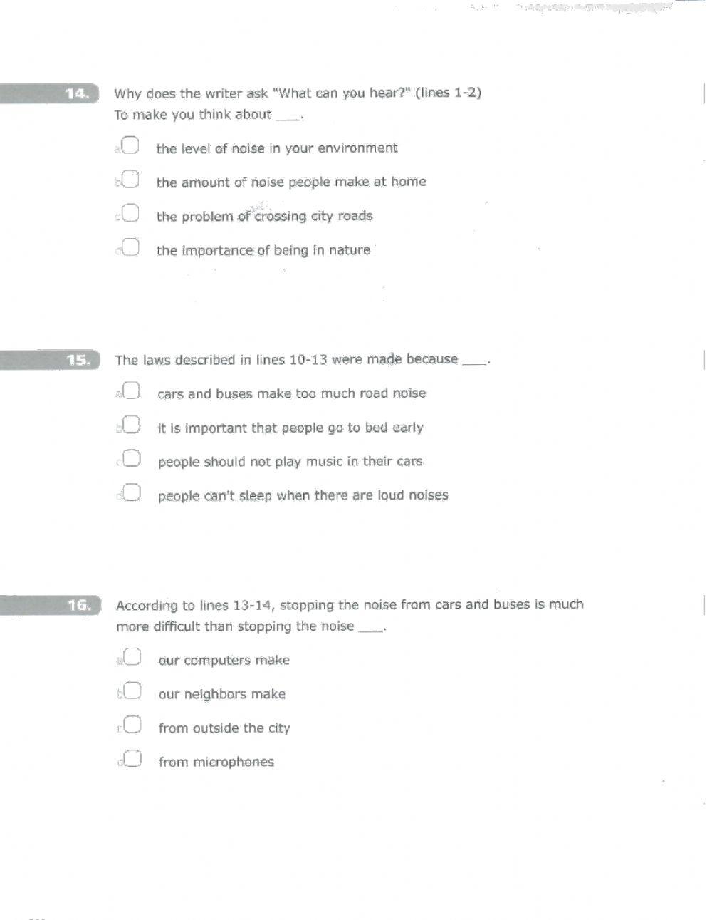 Diagnostic Test 9th grade text +writing  הקראה Brenner