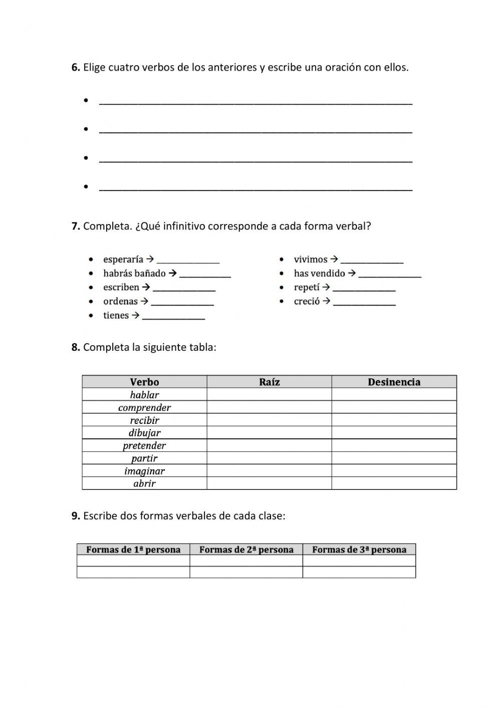 Categorías gramaticales: Los verbos