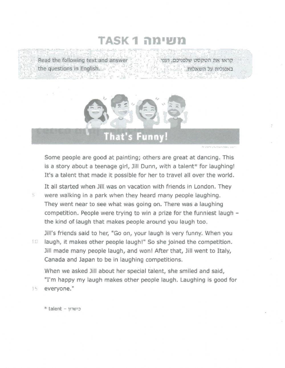 Diagnostic Test 9th Grade 2 Texts הקראה Brenner