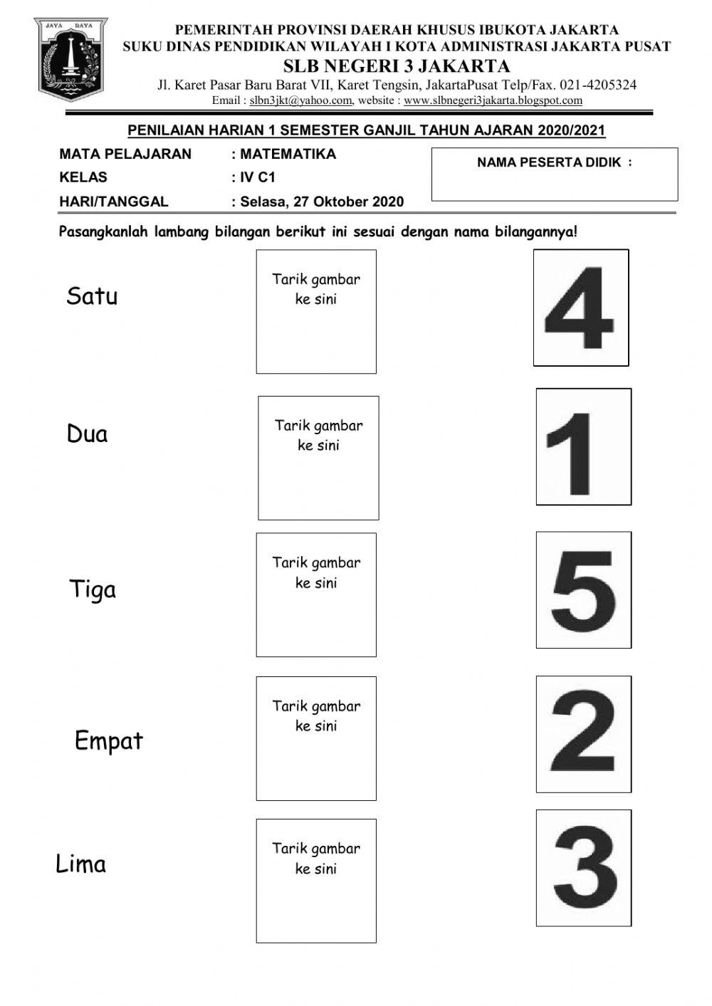 Penilaian Harian 1 - matematika