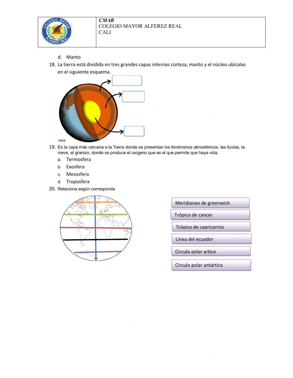 Prueba de ciencias sociales cuarto