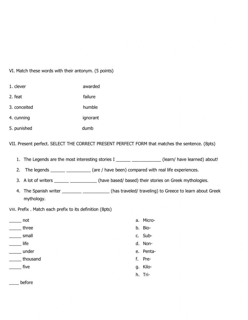 Language exam term 1