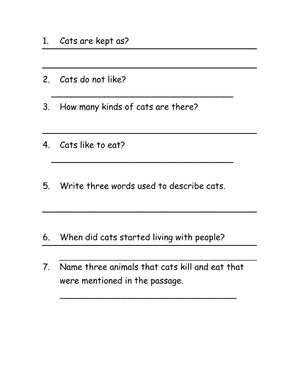 Reading comprehension