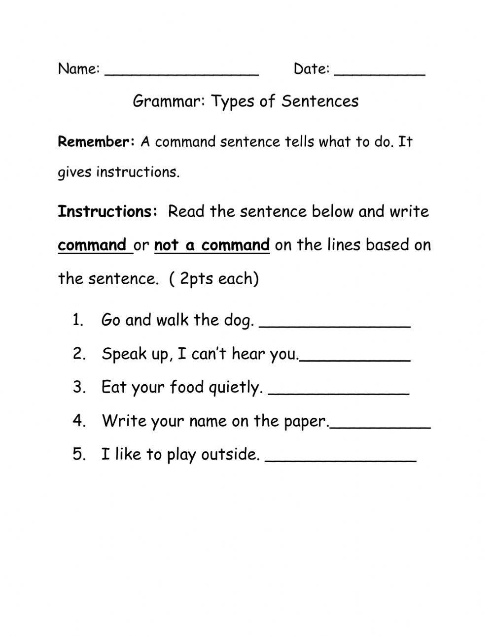 450305 | Command Sentence | Submitwork1 | LiveWorksheets
