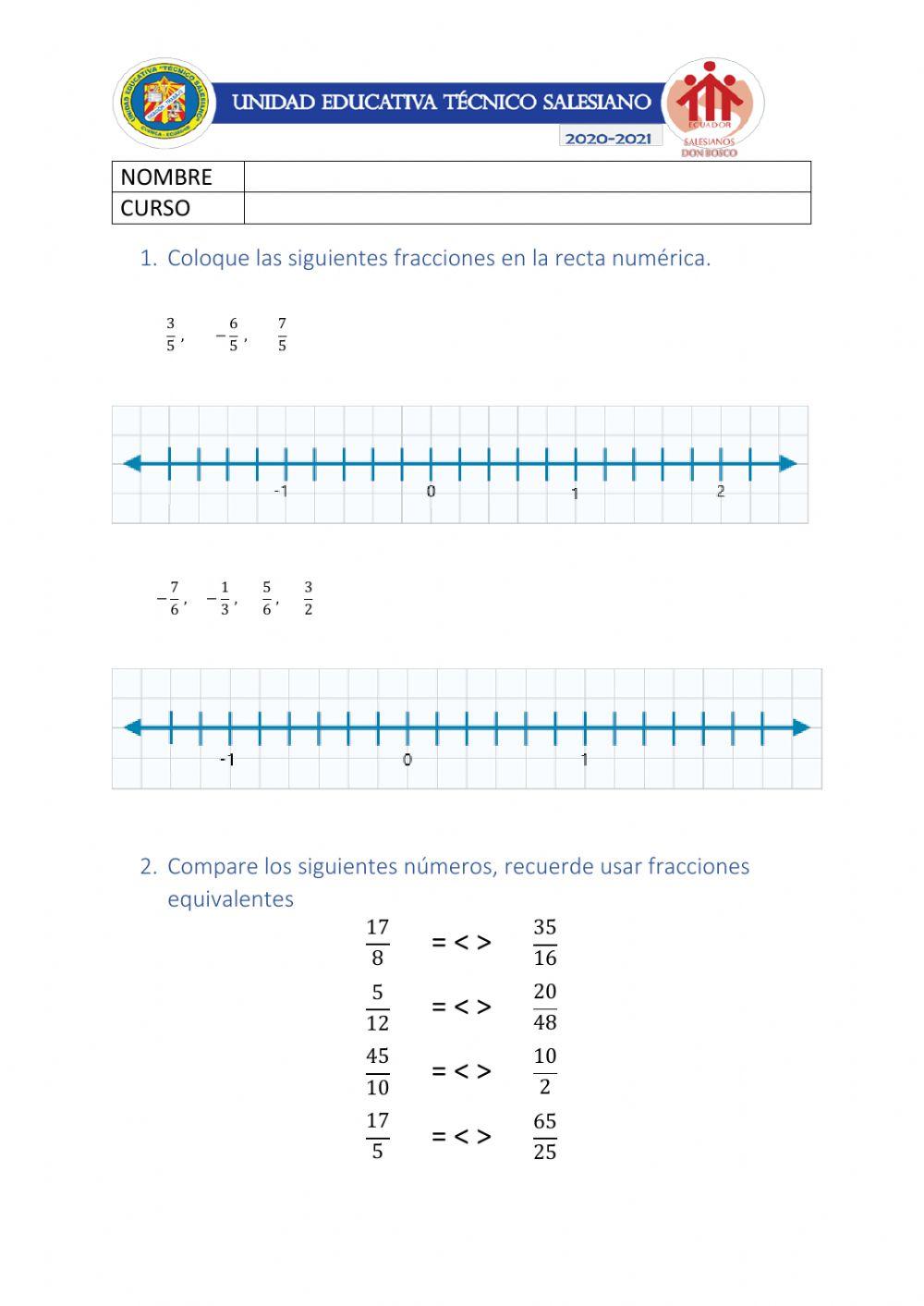 Operaciones con fracciones, Lenguaje Algebraico